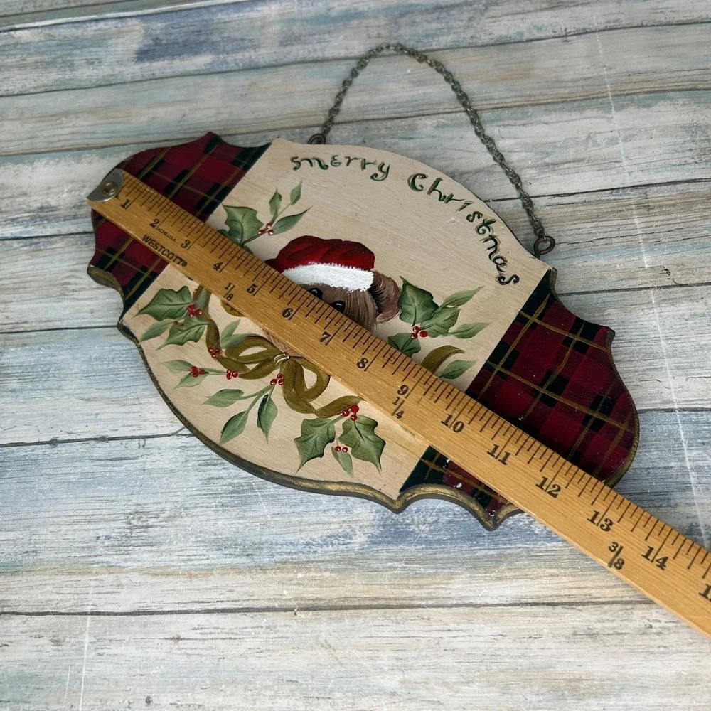 Vintage Wood Sign Fall Christmas Folk Primitive Handmade Cottagecore Two Sided